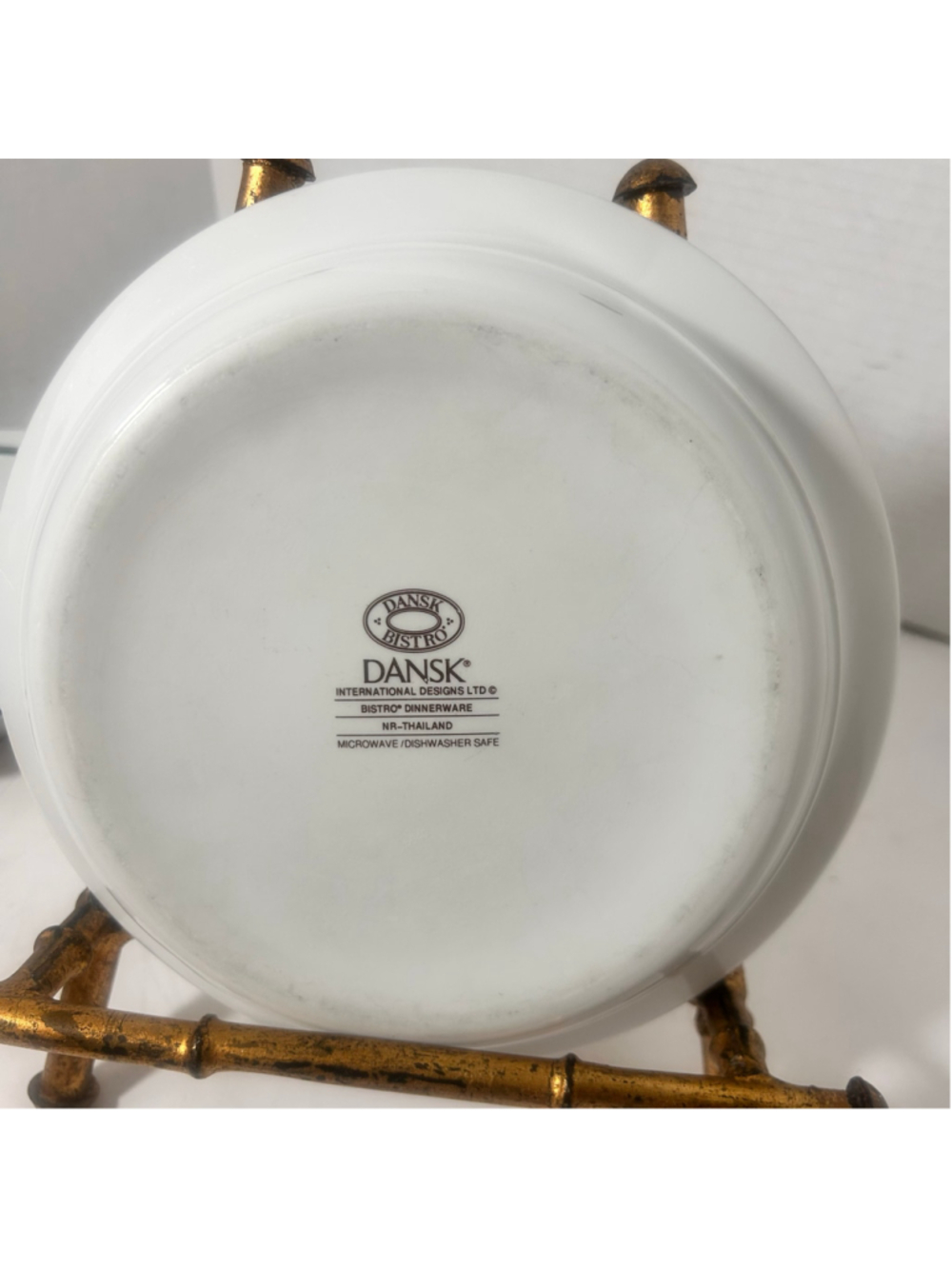 Dansk Bistro Dinnerware Set of 4 Bowls Flat Rim Green 8.5"Wx1.5"H - Picture 4 of 4